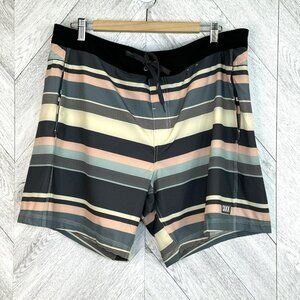 SAXX Shorts Betawave 2N1 Board Swim Multi Stripe Mens Size 38 7" Inseam